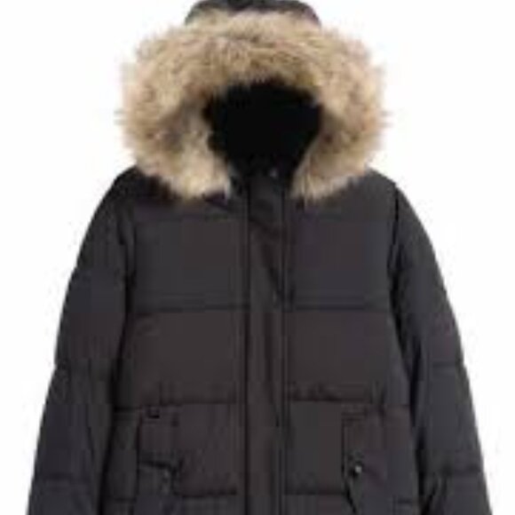 B1-5 NWOT- Sam Edelman Kids Expedition Faux Fur Trim Parka - Picture 2 of 4